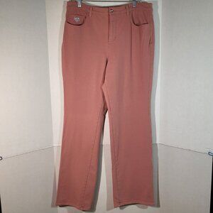 Dream Jeannes by Quacker Factory Women's Stretch Jeans Size 14 Tall Salmon Pink